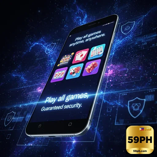 Mobile user enjoying exciting casino games on 59ph app